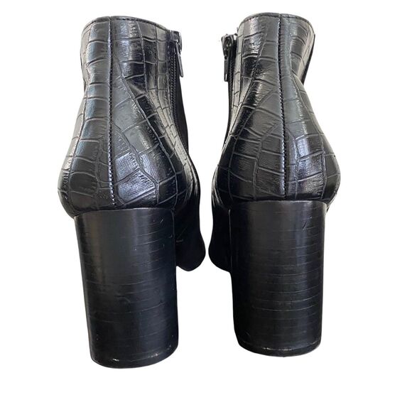 Steve Madden Size 10 Jagat Booties Black Suede Croc Pointed Toe Block Heel Ankle - Picture 10 of 11